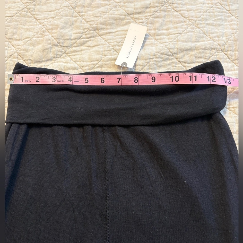 Saturday Sunday Anthropologie Lounge Fold Over Pant Flare Women’s Size XS Black - Picture 6 of 8